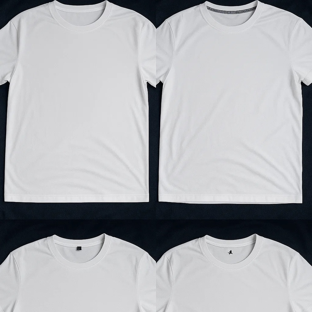 5-Pack White Crewneck T-Shirts Size Medium